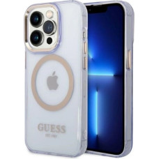 Guess GUHMP14LHTCMU iPhone 14 Pro 6.1" purple/purple hard case Gold Outline Translucent MagSafe