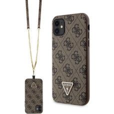 Guess GUHCN61P4TDSCPW Case for iPhone 11 / Xr - Brown Crossbody 4G Metal Logo