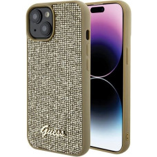 Guess Disco Metal Script case for iPhone 15 - gold