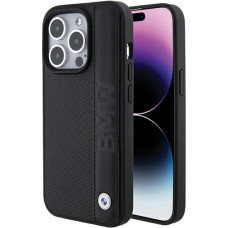 BMW Leather Textured & Stripe case for iPhone 15 Pro - black