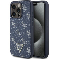 Guess 4G Triangle Metal Logo case for iPhone 15 Pro - blue