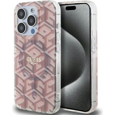 Guess IML GCube MagSafe case for iPhone 15 Pro Max - pink