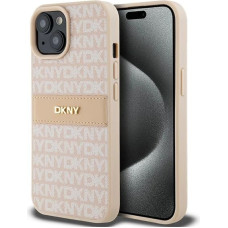 Dkny Leather Mono Stripe & Metal Logo case for iPhone 15 / 14 / 13 - pink