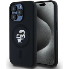 Karl Lagerfeld Silicone Karl&Choupette MagSafe case for iPhone 15 Pro - black