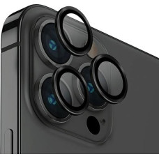 Uniq Optix Glass Aluminum Camera Lens Protector for iPhone 14 Pro / 14 Pro Max camera lens with applicator - black