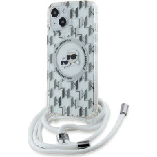 Karl Lagerfeld IML Crossbody Monogram Karl & Choupette Head MagSafe Case for iPhone 15 / 14 / 13 - Transparent