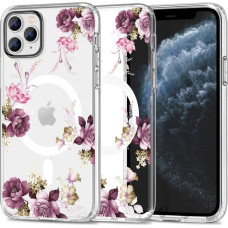 Tech-Protect MagMood MagSafe case for iPhone 11 Pro - purple flowers