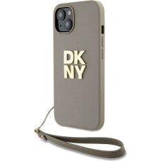 Dkny Wrist Strap Stock Logo case for iPhone 15 Plus - beige