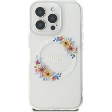 Guess IML Flowers Wreath MagSafe iPhone 16 Pro Max Case - Clear