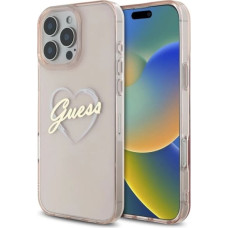 Guess IML Heart Case for iPhone 16 Pro - Pink