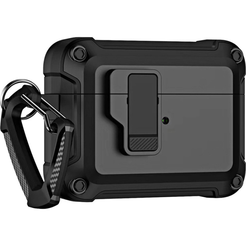 Hurtel Airpods 4 Pro Armor Case with Carabiner - Black