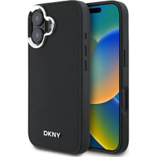 Dkny Plain Silver Logo MagSafe iPhone 16 Case - Black