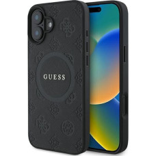 Guess Saffiano Peony Classic Logo MagSafe case for iPhone 16 - black