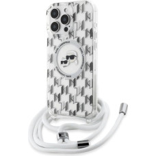 Karl Lagerfeld IML Crossbody Monogram Karl & Choupette Head MagSafe Case for iPhone 16 Pro Max - Clear