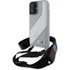 BMW M Edition Carbon Stripe & Strap iPhone 16 Case - Gray