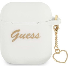 Guess GUA2LSCHSH AirPods 1/2 cover white/white Silicone Charm Heart Collection