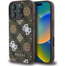 Guess Etui Guess Peony On 4G Background MagSafe na iPhone 16 Pro - brązowe