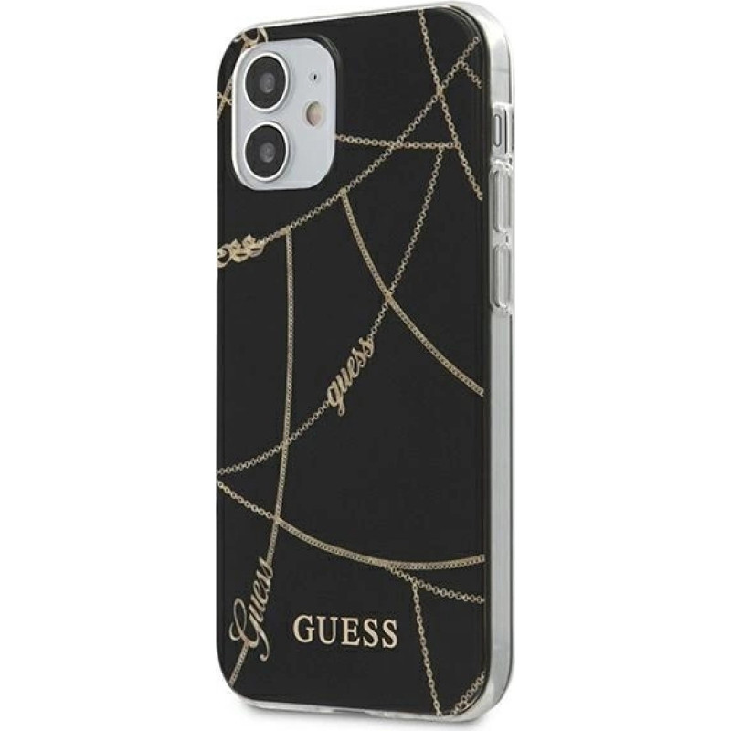 Guess GUHCP12SPCUCHBK iPhone 12 mini 5.4" black/black hardcase Gold Chain Collection