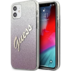 Guess GUHCP12SPCUGLSPI iPhone 12 mini 5.4" pink/pink hardcase Glitter Gradient Script