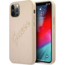 Guess GUHCP12MRSAVSLG iPhone 12/12 Pro 6.1" gold/gold hardcase Saffiano Vintage Script