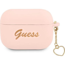 Guess GUAPLSCHSP AirPods Pro cover pink/pink Silicone Charm Heart Collection