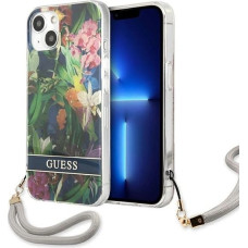 Guess GUHCP13MHFLSB iPhone 13 6.1" blue/blue hardcase Flower Strap