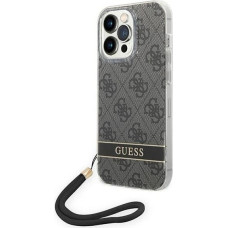 Guess GUOHCP14XH4STK iPhone 14 Pro Max 6.7" black/black hardcase 4G Print Strap