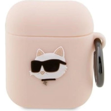 Karl Lagerfeld KLA2RUNCHP AirPods 1/2 cover pink/pink Silicone Choupette Head 3D