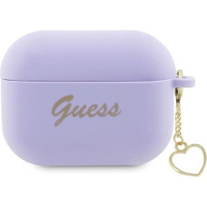 Guess GUAP2LSCHSU AirPods Pro 2 cover purple/purple Silicone Charm Heart Collection