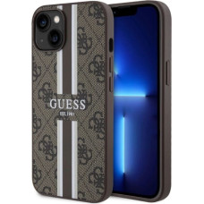 Guess GUHMP14MP4RPSW iPhone 14 Plus 6.7" brown/brown hardcase 4G Printed Stripes MagSafe