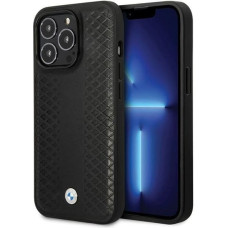 BMW Leather Diamond Pattern case for iPhone 14 Pro - black