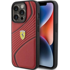 Ferrari Twist Metal Logo case for iPhone 15 Pro - red