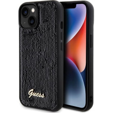 Guess Sequin Script Metal case for iPhone 15 - black