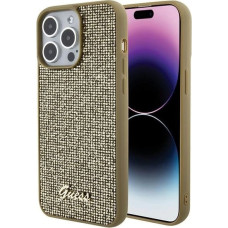 Guess Disco Metal Script case for iPhone 15 Pro Max - gold