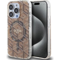 Guess IML GCube MagSafe case for iPhone 15 Pro - brown