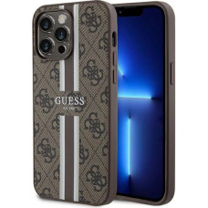 Guess 4G Printed Stripes MagSafe case for iPhone 15 Pro Max - brown