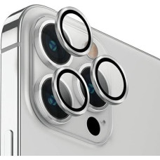 Uniq Optix Aluminum Camera Lens Protector for iPhone 14 Pro / 14 Pro Max camera lens with applicator - silver