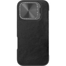 Nillkin Qin Prop Leather Case with Camera Cover and Stand for iPhone 16 Pro - Black