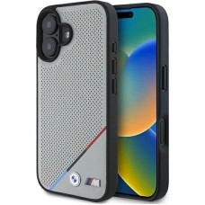 BMW M Perforated Tricolor Line MagSafe iPhone 16 Case - Gray