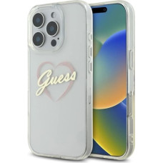 Guess IML Heart Case for iPhone 16 Pro - Transparent