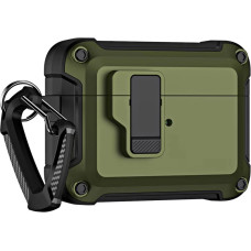 Hurtel Airpods 4 Pro Armor Case with Carabiner - Green