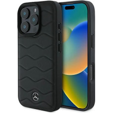 Mercedes MB Waves Leather iPhone 16 Pro Case - Black