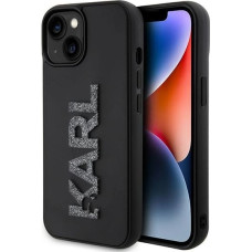 Karl Lagerfeld 3D Rubber Glitter Logo case for iPhone 15 - black