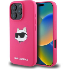 Karl Lagerfeld Silicone Choupette Head MagSafe iPhone 16 Pro Case - Pink