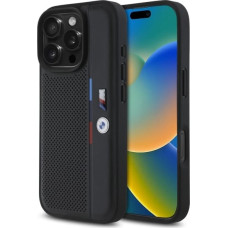 BMW M Perforated Tricolor Detail Line iPhone 16 Pro Max Case - Black