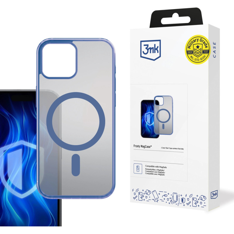 3Mk Protection 3mk Frosty MagCase Blue Case for Apple iPhone 14 - Transparent