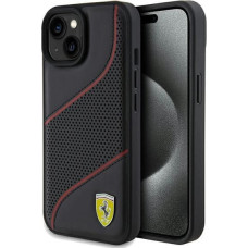 Ferrari Perforated Waves Metal Logo case for iPhone 15 / 14 / 13 - black