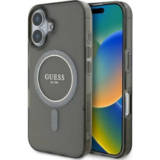 Guess Etui Guess IML Glitter Circle MagSafe na iPhone 16 - czarne