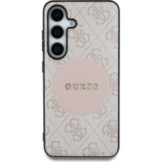 Guess Etui Guess 4G Round Patch Classic Logo MagSafe do Samsung Galaxy S25 Ultra różowy