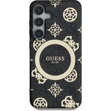 Guess Etui Guess 4G Background Gold Electroplated Peony Pattern MagSafe do Samsung Galaxy S25 Ultra czarny